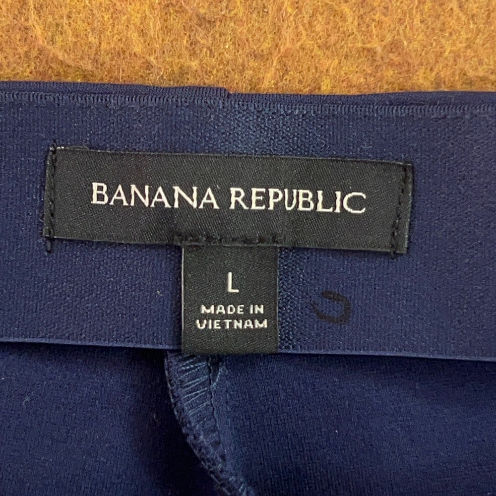 Banana Republic Womens Large Navy Blue Pleated Ponte Knit Wide Leg Pants NWT - Picture 2 of 9